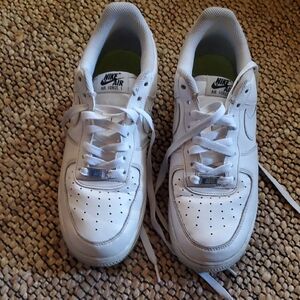 Nike Air Force 1 White Leather Shoes